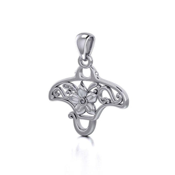 A worthwhile quest ~ Sterling Silver Manta Ray Filigree Pendant Jewelry TPD5137 - Jewelry